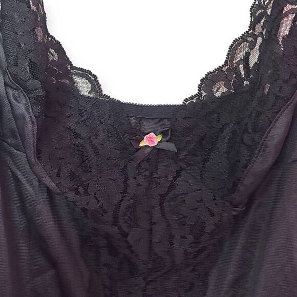 Ashley Taylor Vintage 80s Sheer Flower and Lace One Piece Bodysuit size Medium B - Picture 3 of 7